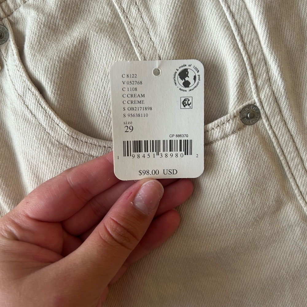 NWT FREE PEOPLE We The Free Aster Straight
Leg Jeans / Cream - Picture 8 of 9